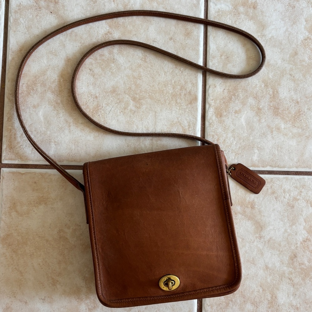 Coach Brown Leather Messenger Bag Vintage